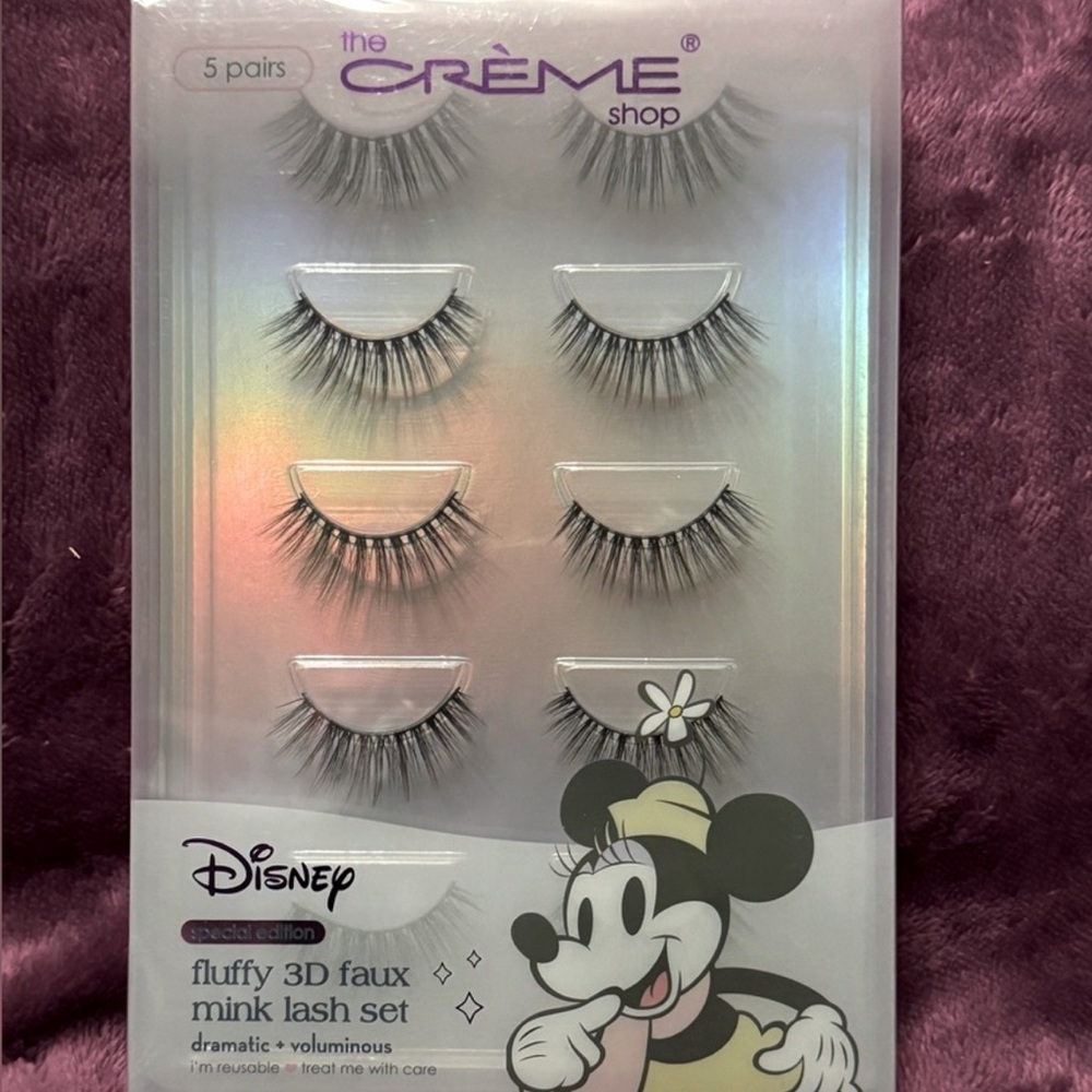 Disney Minnie Mouse Fluffy 3D Faux Mink Lash Set! New!